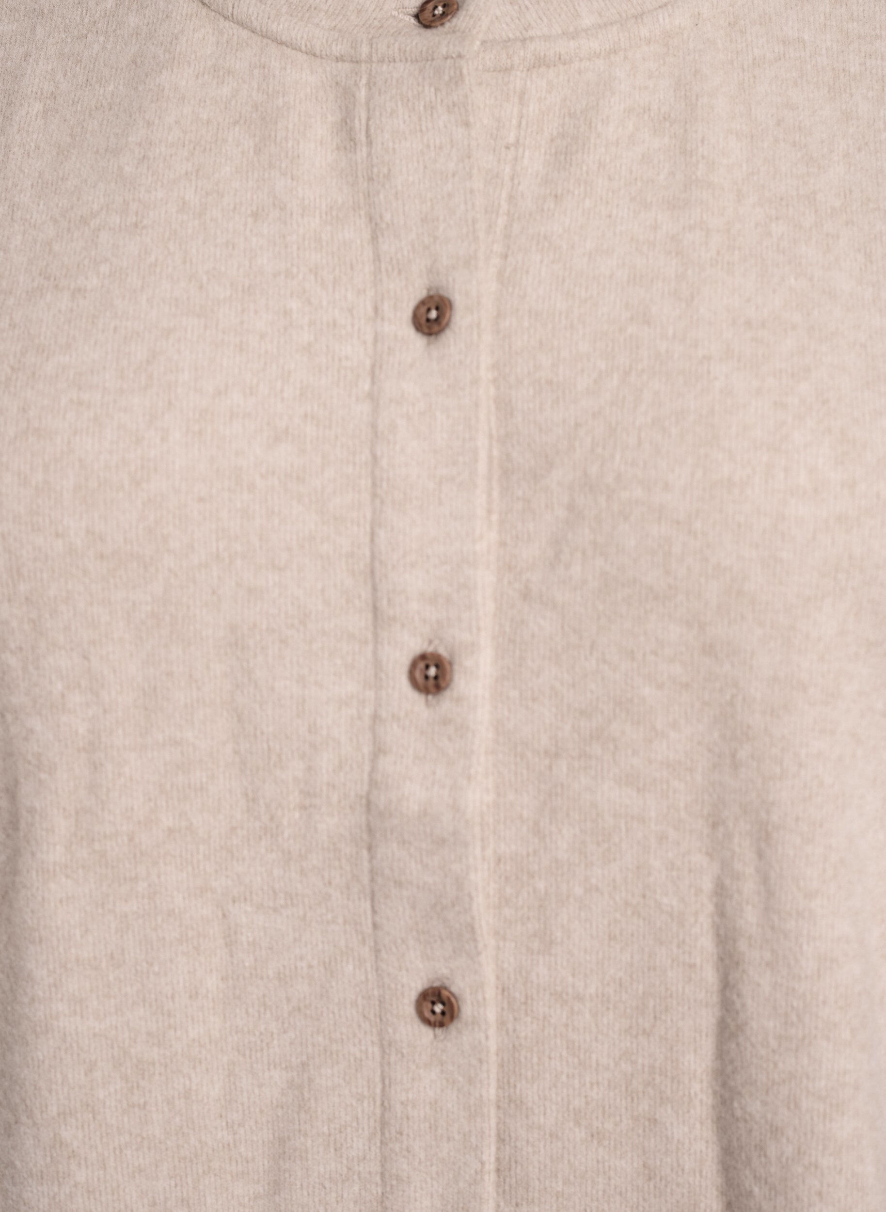 Zizzi Cardigan i jersey med rund halsringning och knappar, Beige, Packshot image number 2