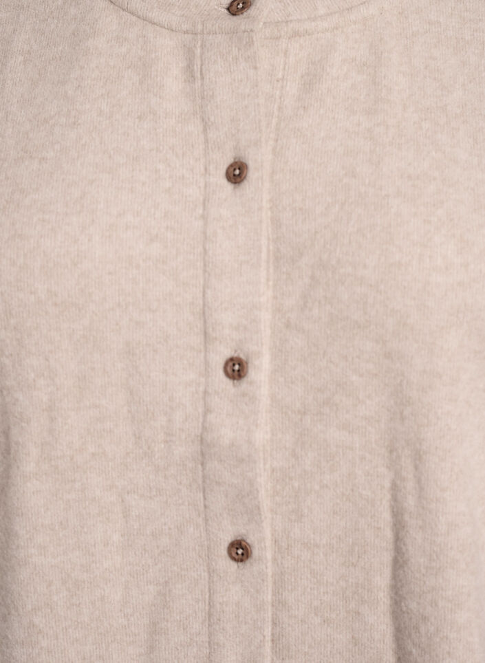 Cardigan i jersey med rund halsringning och knappar, Beige, Packshot image number 2