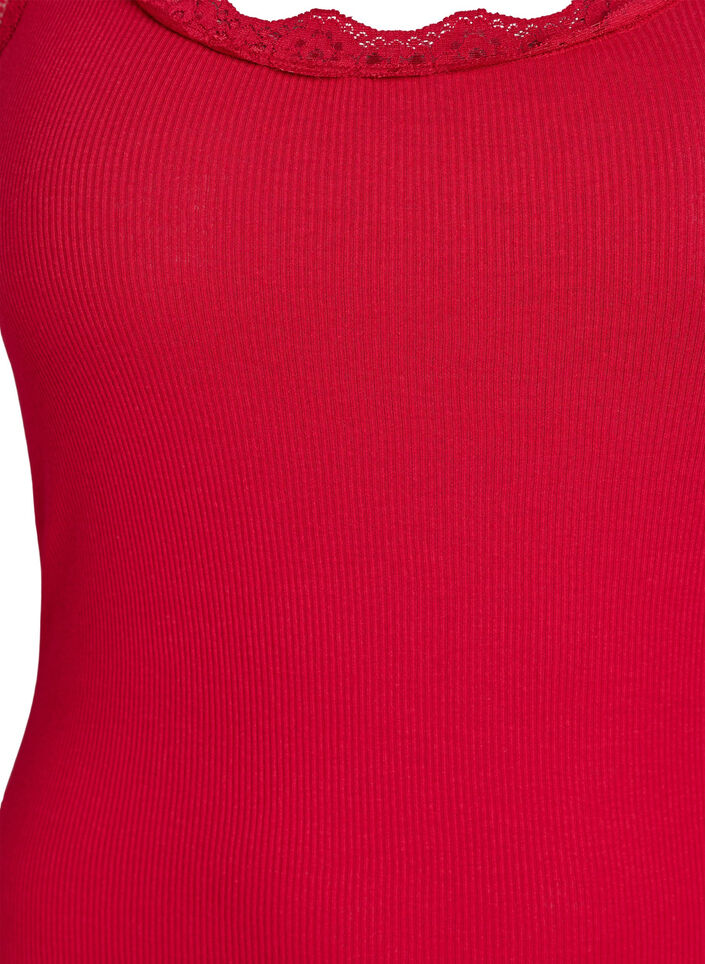 Topp med spetskant, R&ouml;d, Packshot image number 2