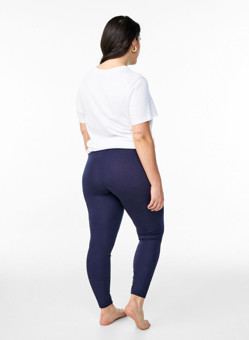 Basic leggings i viskos, Bl&aring;, Model image number 2