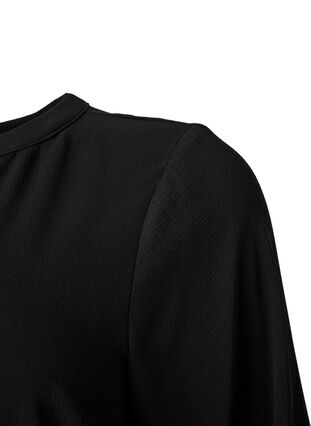 Långärmad klänning med v-ringning, Black, Packshot image number 3