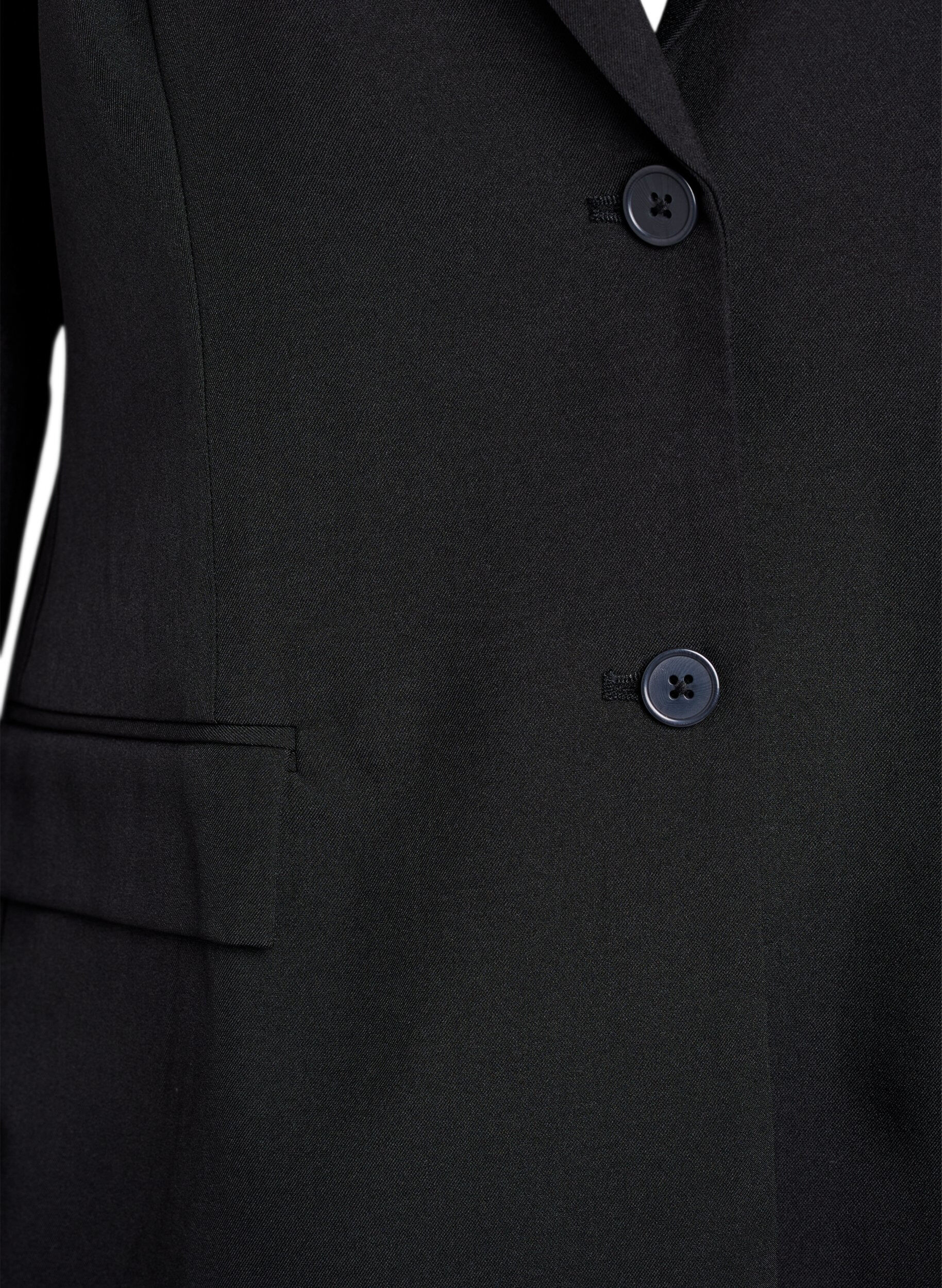 ZizziBlazer med fickor och slitsar, Svart, Packshot image number 2