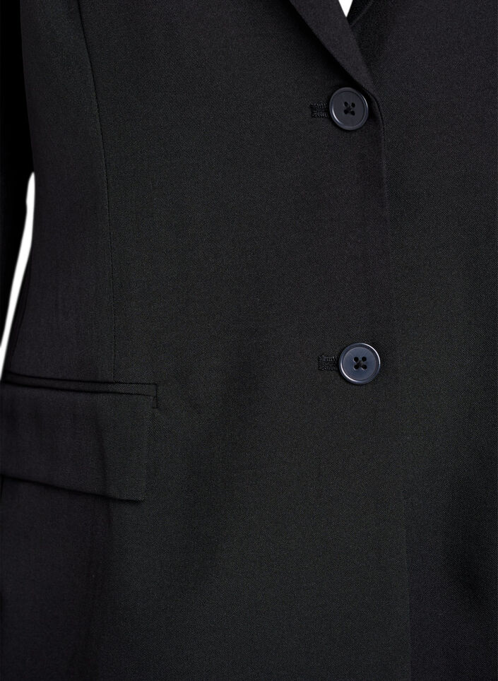Blazer med fickor och slitsar, Svart, Packshot image number 2