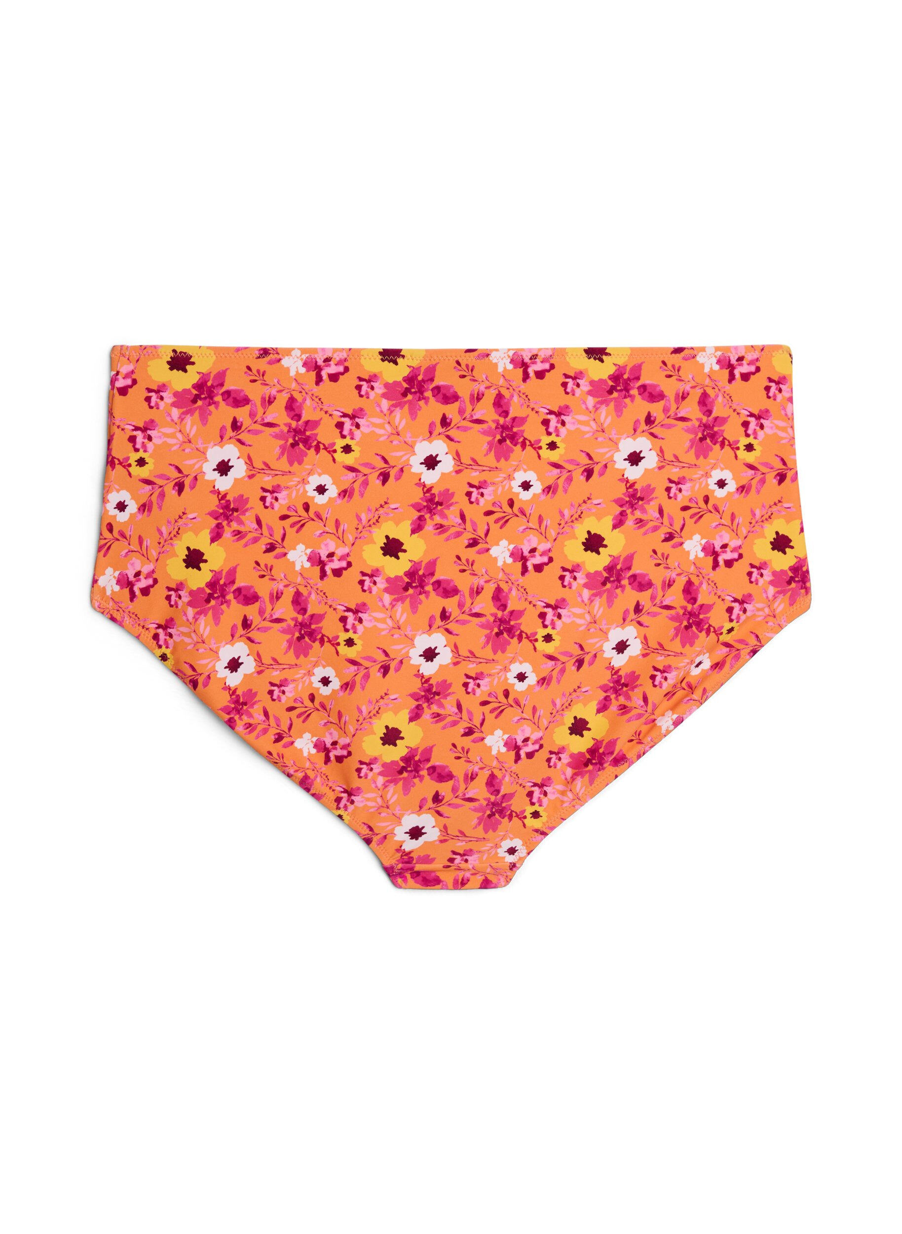 ZizziBikinitrosa med h&ouml;g midja och m&ouml;nster, Orange, Packshot image number 1