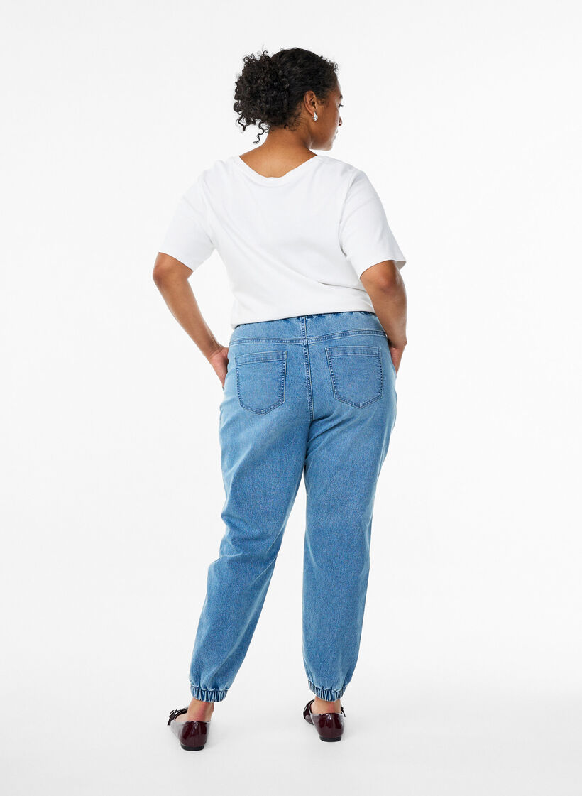 Joggingbyxor i denim med fickor, Bl&aring;, Model image number 2