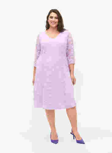 Spetsklänning med 3/4-ärmar, Lavendula, Model image number 2