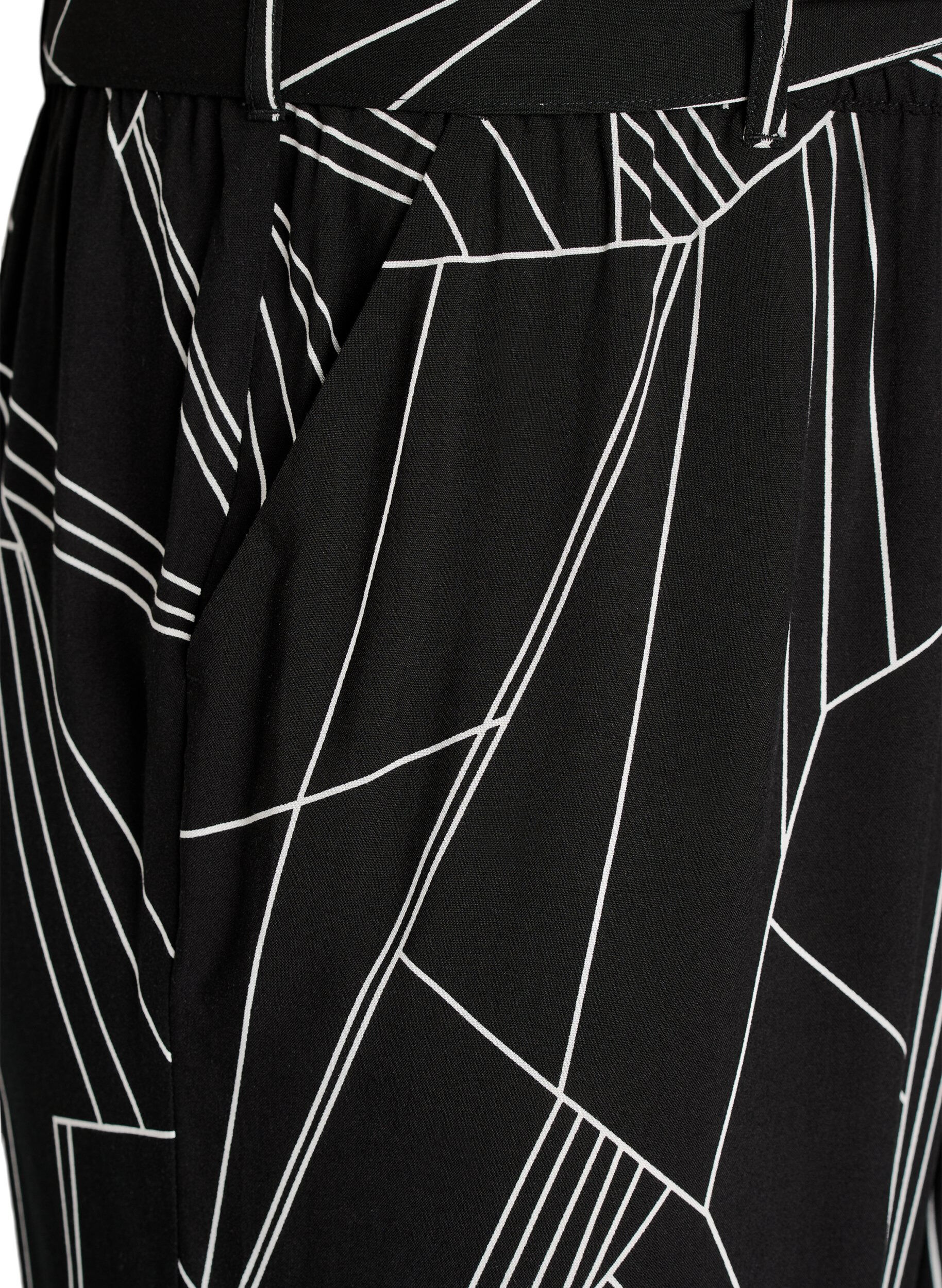 ZizziViskosbyxor med h&ouml;g midja, Svart, Packshot image number 2