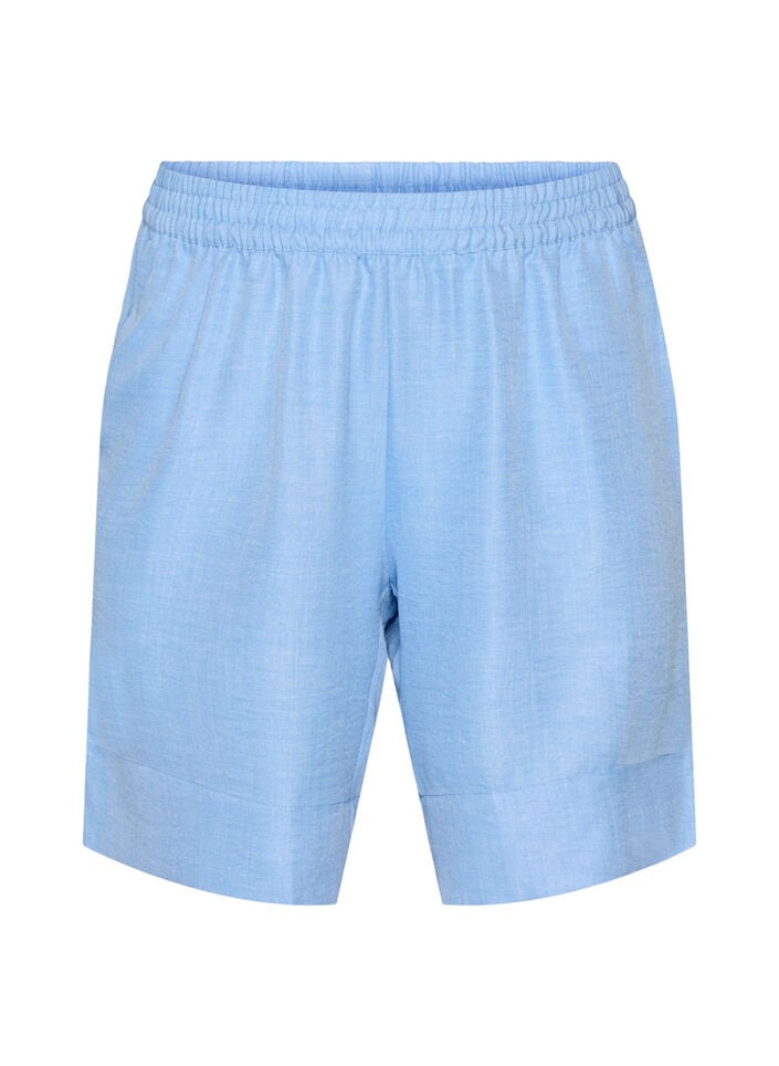 Shorts med fickor och h&ouml;g midja, Bl&aring;, Packshot image number 0