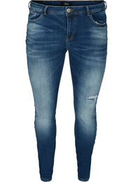 Extra slim Sanna jeans med normal midja, Dark blue denim