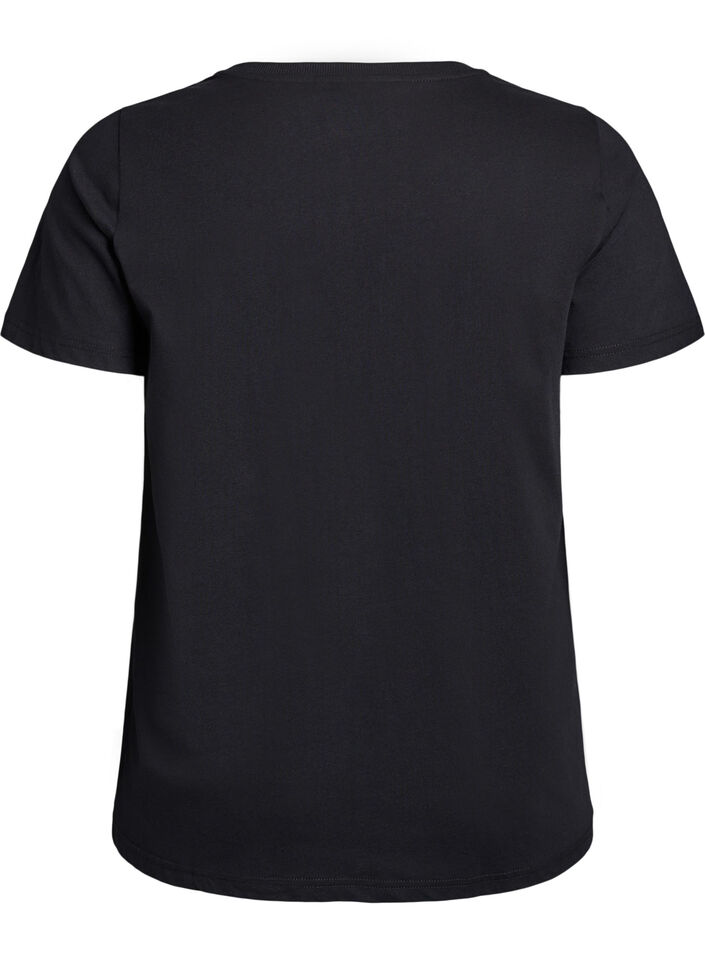 Jul-t-shirt i ekologisk bomull, Svart, Packshot image number 1