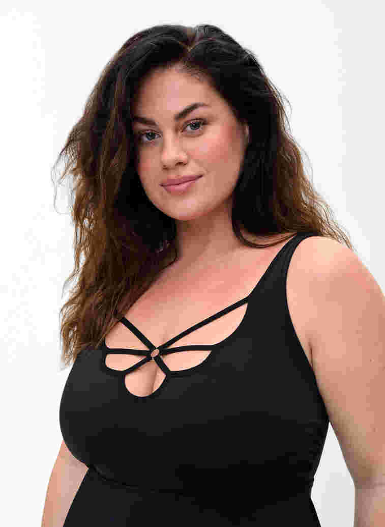 Badklänning med snördetaljer, Black, Model image number 2