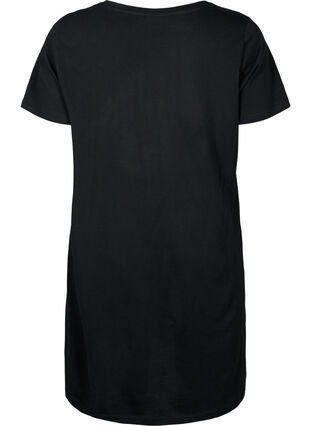 Organisk bomull nattklänning med V-hals , Black W. Yesterday, Packshot image number 1