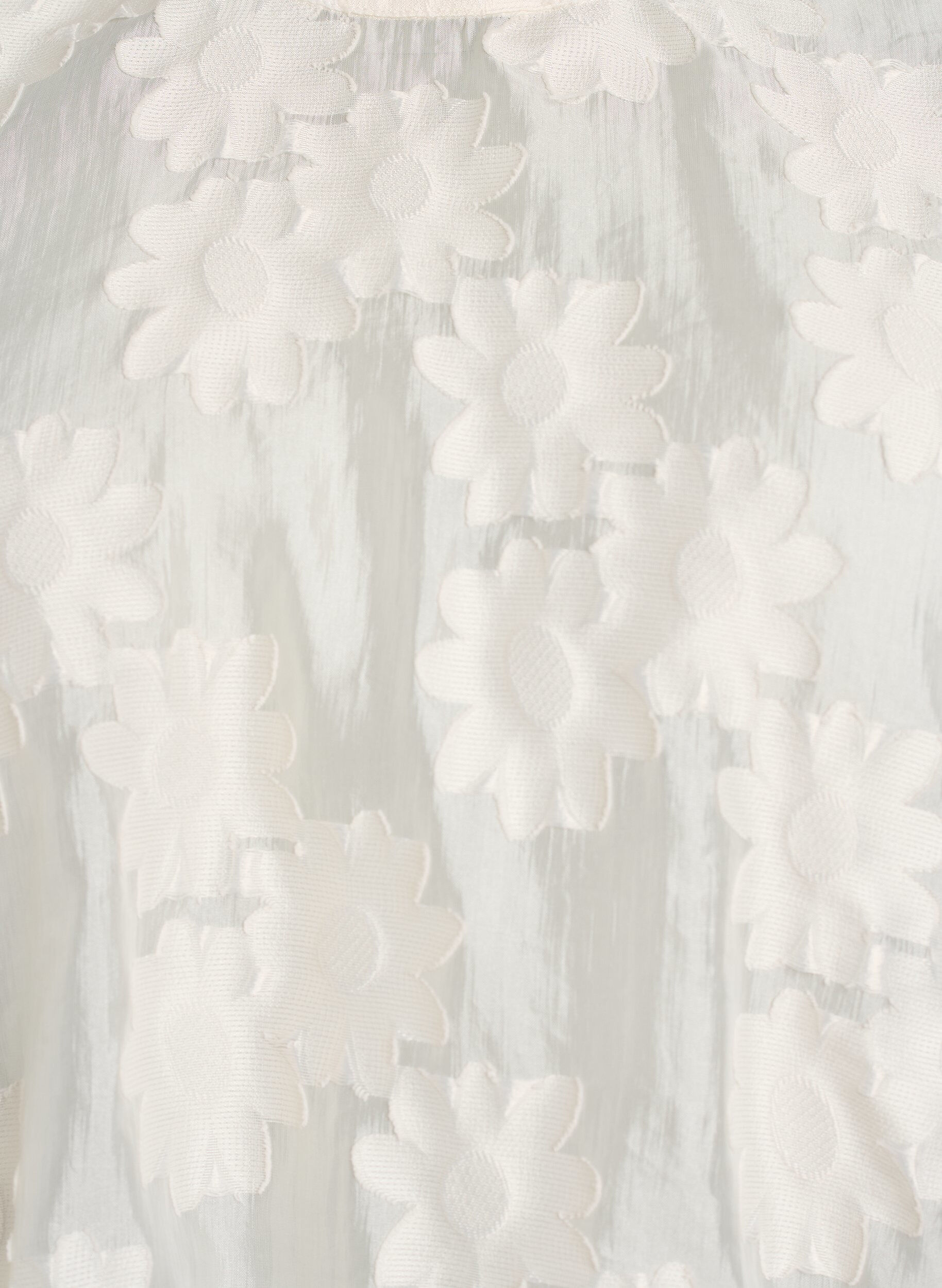 Zizzi &Auml;rml&ouml;s topp i jacquard med blommig textur, Vanilla, Packshot image number 2