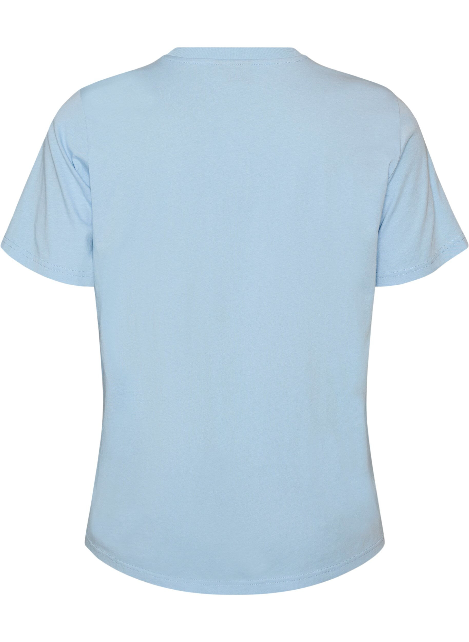 ZizziT-shirt i bomull med tryck, Bl&aring;, Packshot image number 1