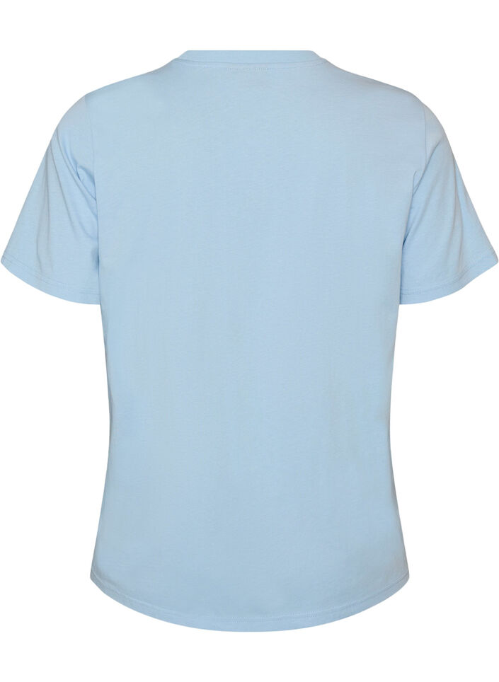 T-shirt i bomull med tryck, Bl&aring;, Packshot image number 1