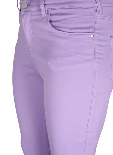 Högmidjade Amy jeans med super slim passform, Chalk Violet, Packshot image number 2