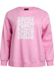 Sweatshirt med texttryck, Bubblegum, Packshot image number 0