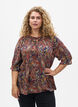 Blus i viskos med paisleym&ouml;nster och &auml;rmar till armb&aring;gen, Bl&aring;, Model image number 0