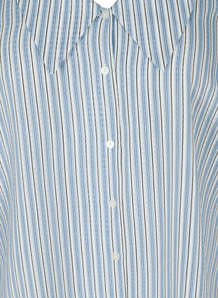 Randig skjortblus med stor krage, Light Blue Stripe, Packshot image number 2