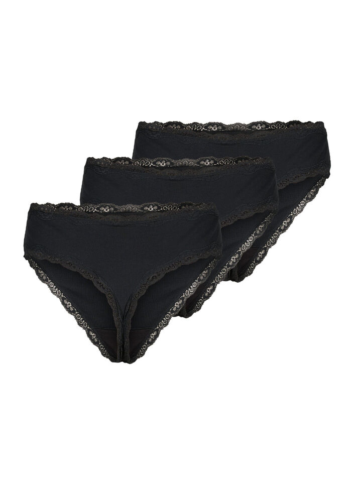 3-pack g-string i bomull, Black, Packshot image number 1