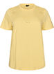 T-shirt i ekologisk bomull med h&aring;lbroderi, Gul, Packshot image number 0