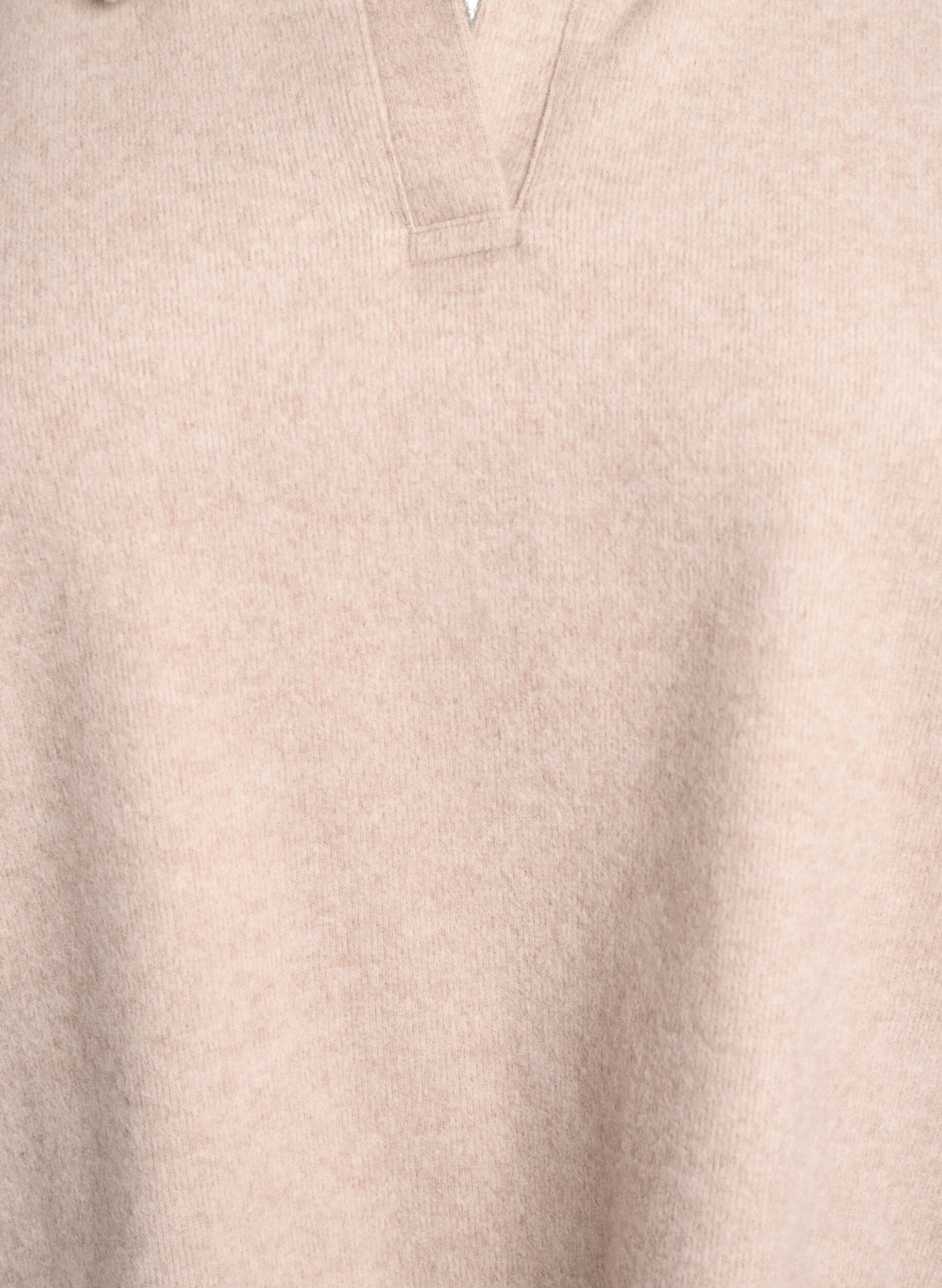 Zizzi Blus i jersey med krage och v-ringning, Beige, Packshot image number 2