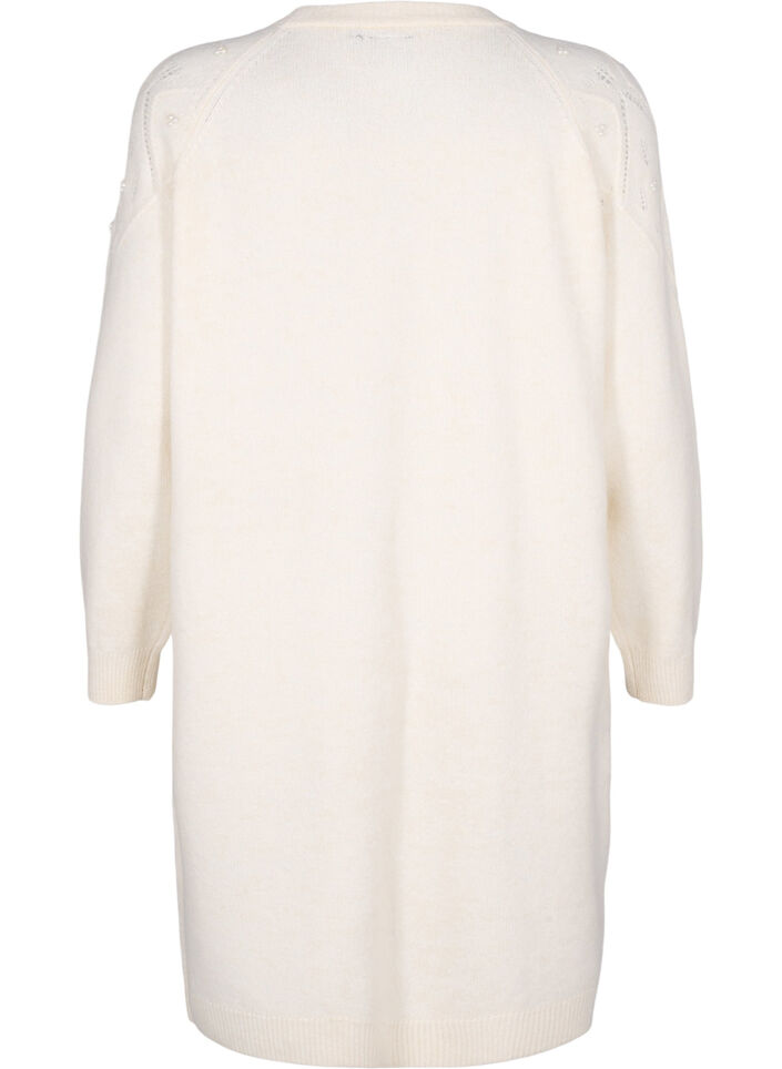 Stickad klänning med mönster och pärlor, Birch Mel., Packshot image number 1