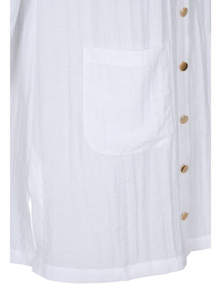 Lång skjorta med 3/4-ärmar, Bright White, Packshot image number 3