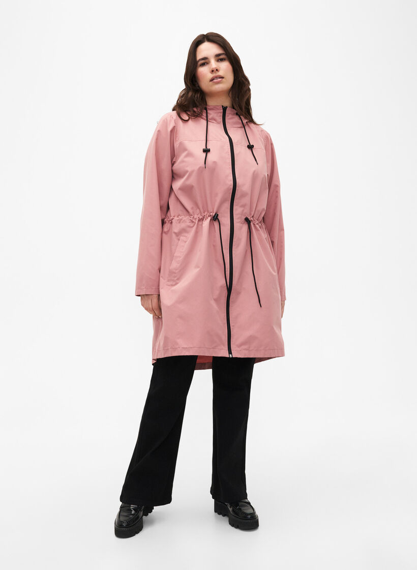 FLASH - Vattenavvisande parka med huva, Ash Rose, Model image number 3