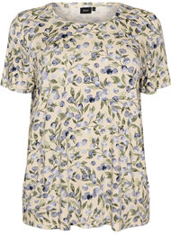 T-shirt med blommigt tryck, Vanilla