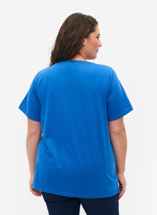 T-shirt från FLASH med tryck, Strong Blue, Model image number 1