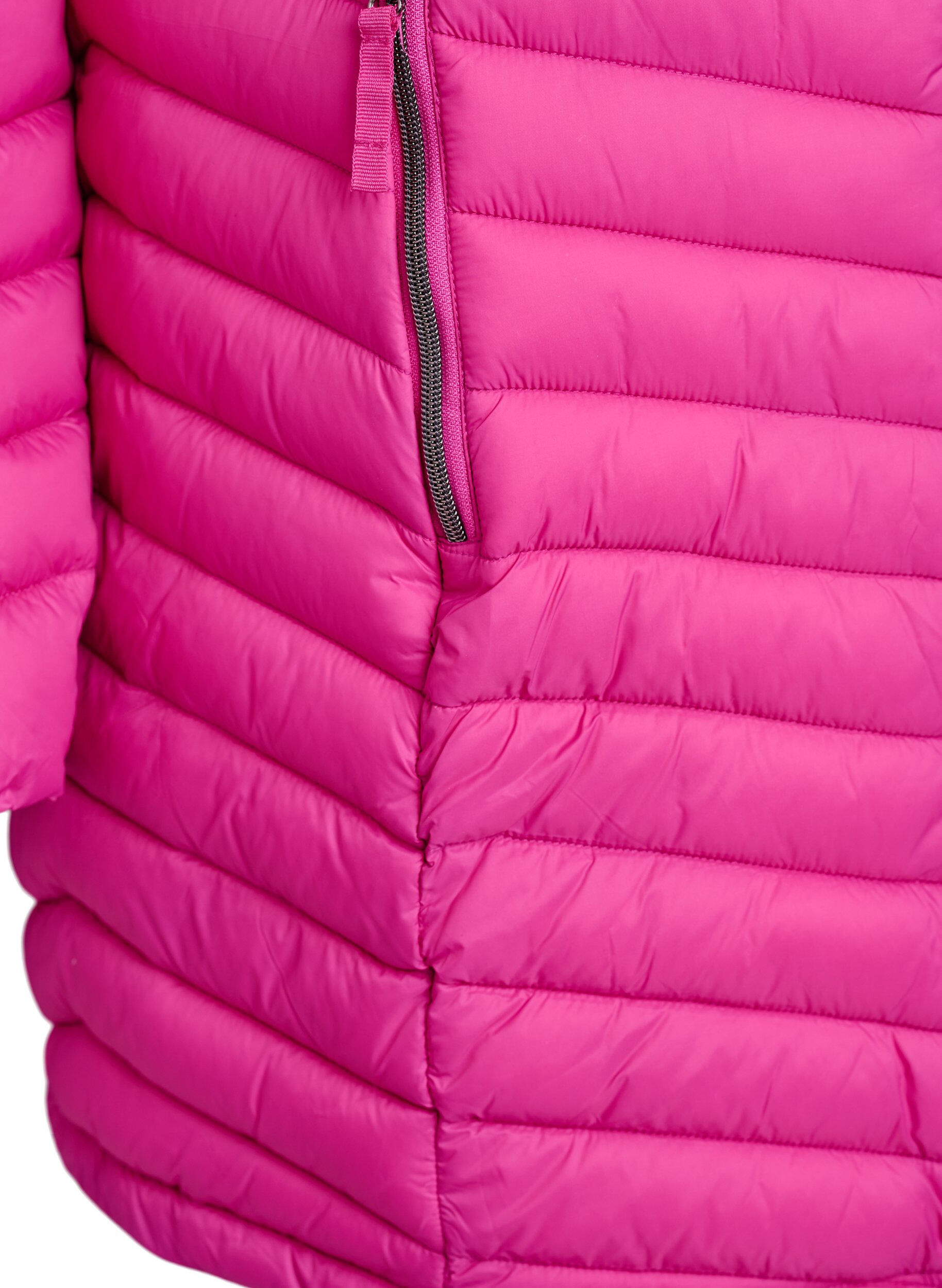 Zizzi L&auml;ttviktsjacka med fickor och avtagbar huva, Rosa, Packshot image number 3