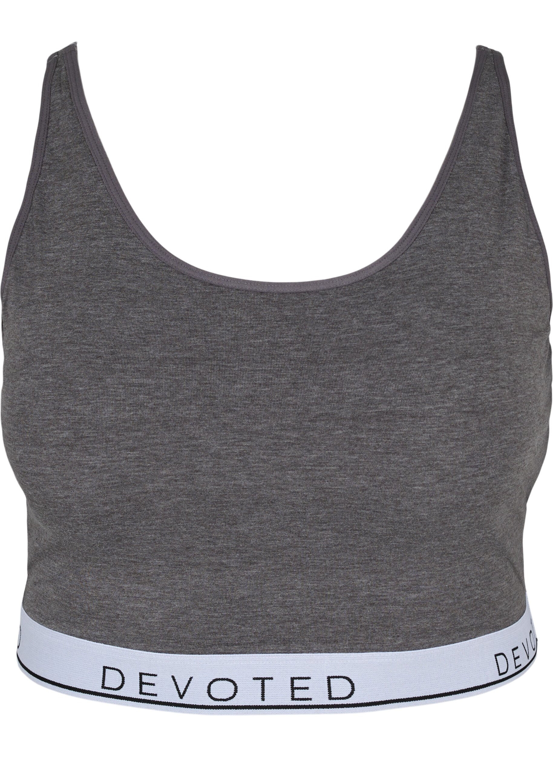 Zizzi Melerad bh med justerbara band, Medium Grey Melange, Packshot image number 0