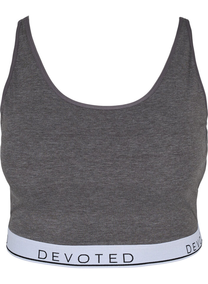 Melerad bh med justerbara band, Medium Grey Melange, Packshot image number 0