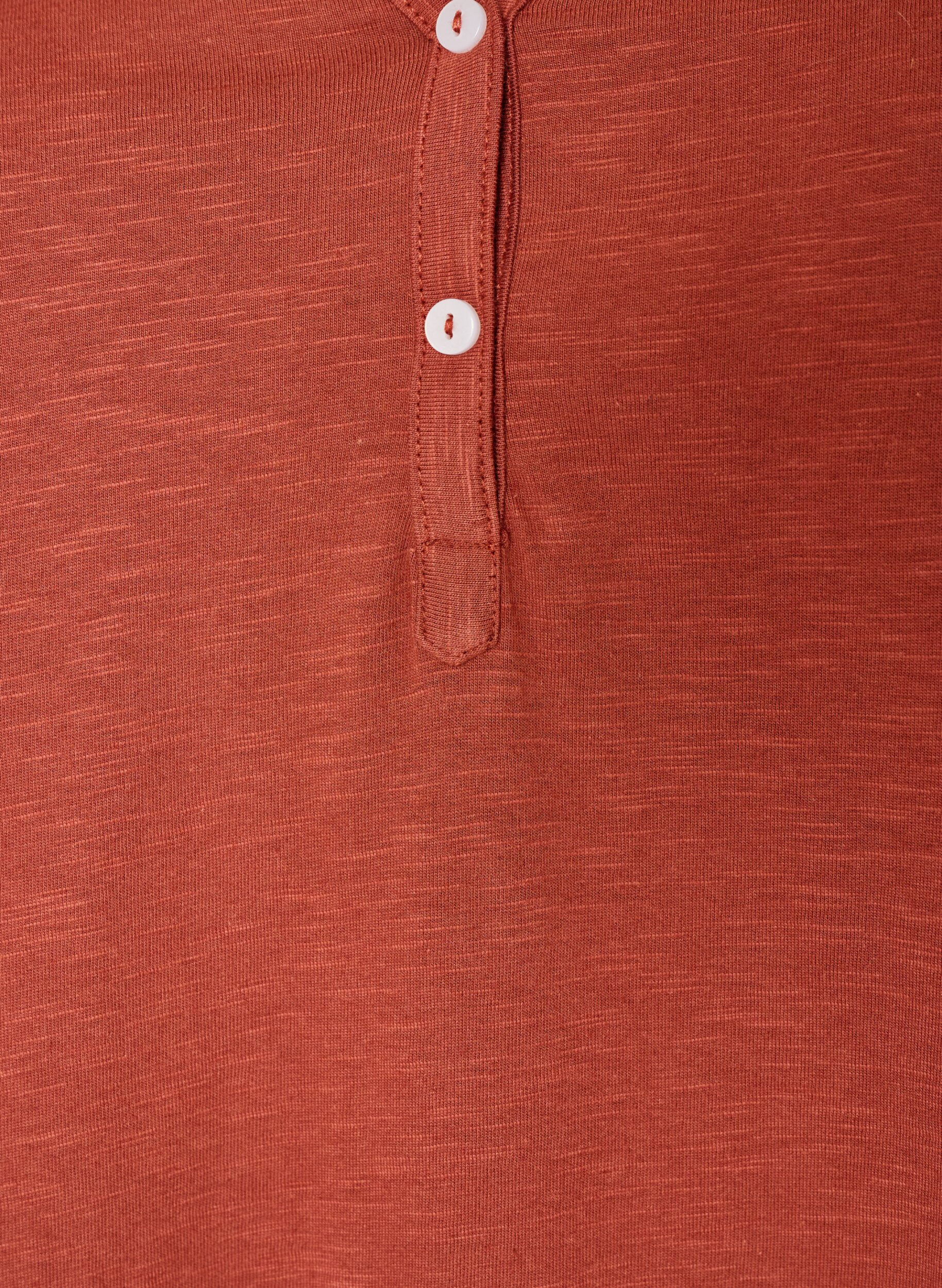 ZizziT-shirt med knappdetalj, Brun, Packshot image number 2