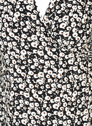 Omlottklänning med korta ärmar, Black w. white, Packshot image number 2