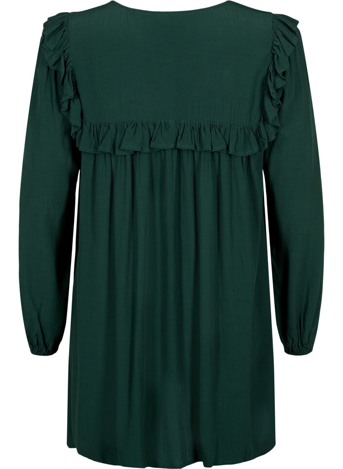 Tunika i viskos, med volanger, Scarab, Packshot image number 1