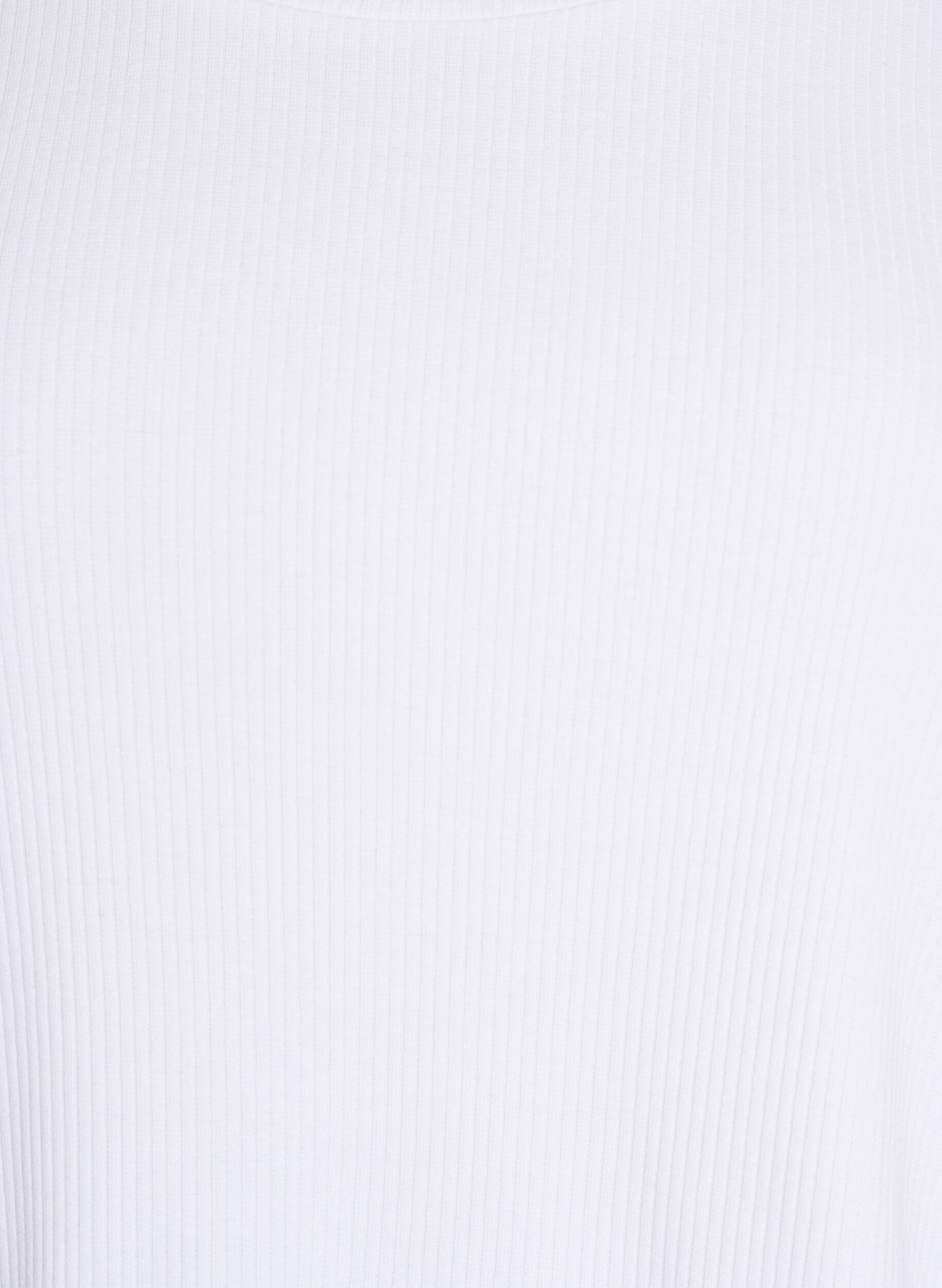 ZizziBlus i ribbad jersey med korta &auml;rmar, Vit, Packshot image number 2