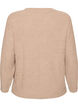 Stickad blus med ribbstruktur och knappdetaljer, Beige, Packshot image number 1