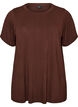 T-shirt i viskos med strass, Brun, Packshot image number 0