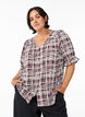 Skjortblus med halvl&aring;nga &auml;rmar, M&ouml;rk Bordeaux, Model image number 0
