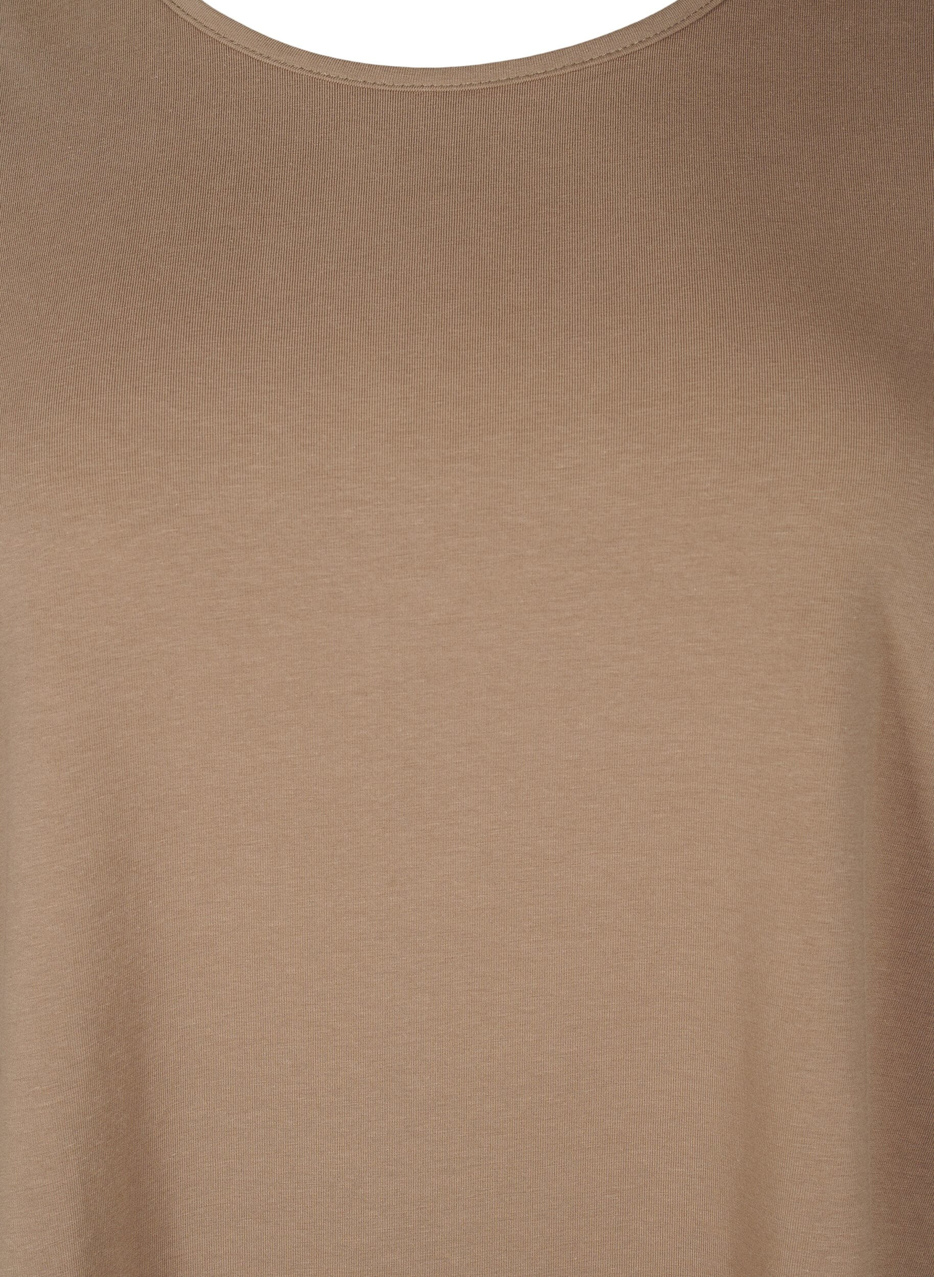 Zizzi A-linjeformad tunika med 3/4-&auml;rm, Shitake, Packshot image number 2