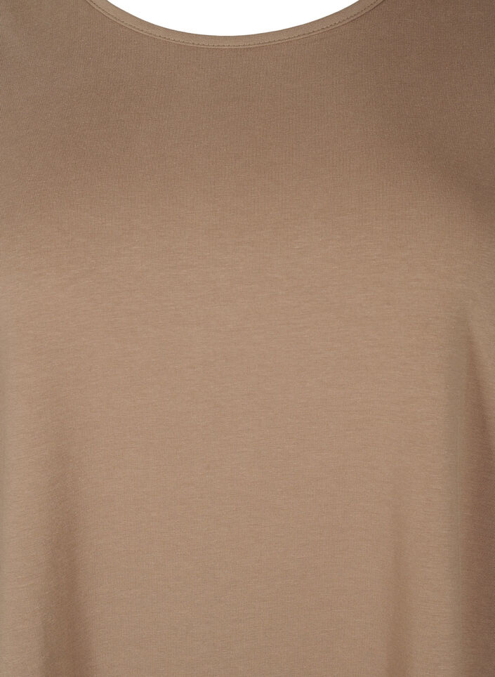 A-linjeformad tunika med 3/4-ärm, Shitake, Packshot image number 2