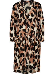 Långklänning med leopard print, Black AOP