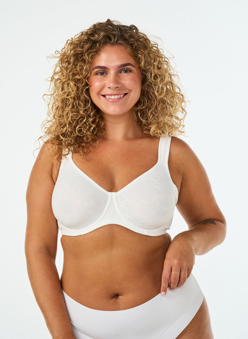 Comfort-BH med spets och formpressade kupor, Vit, Model image number 0
