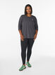 Tr&auml;ningsblus med trekvarts&auml;rm, Gr&aring;, Model image number 1