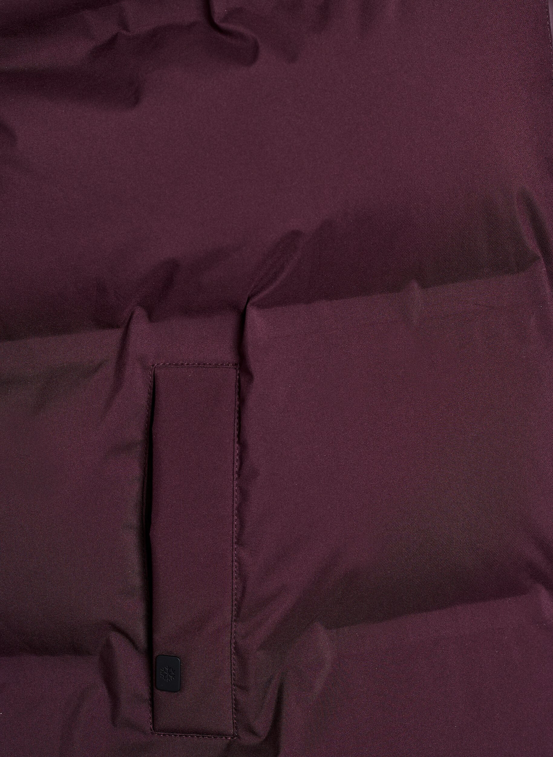 Zizzi Kort pufferjacka med h&ouml;g krage, M&ouml;rk Bordeaux, Packshot image number 3