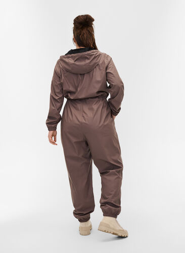 Vattentät jumpsuit med huva och fickor, Iron, Model image number 1