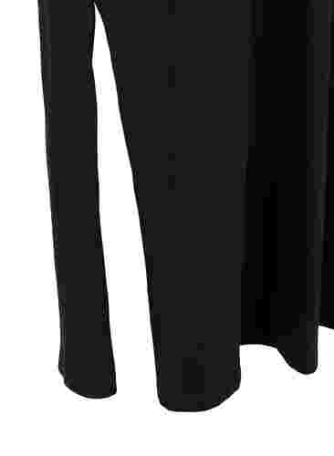 Midiklänning i bomull med korta ärmar, Black Solid, Packshot image number 3