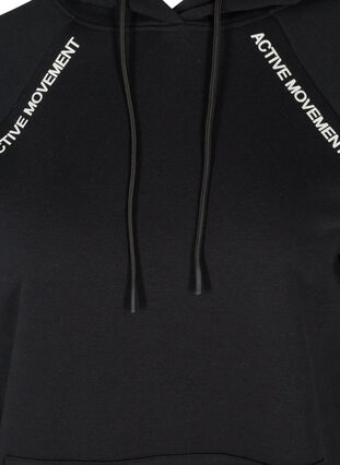 Sweatshirtsklänning med huva och ficka, Black, Packshot image number 2